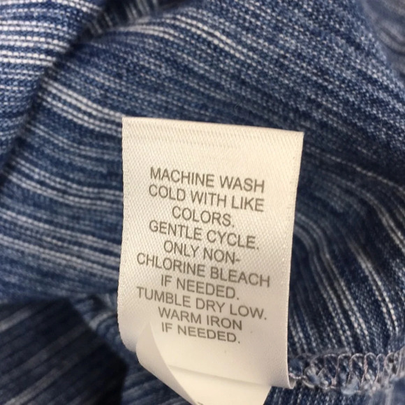 Pure J. Jill Indigo Blue Space Dye Cotton T Shirt Womens XSP Short Sleeve Tee - Picture 7 of 10